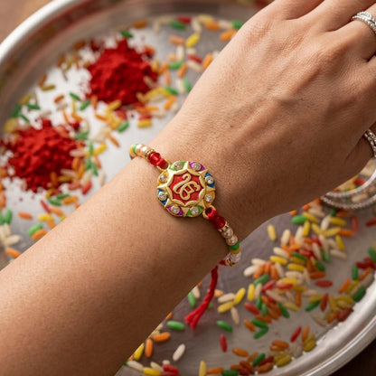 Colorful Meenakari Round Designer Rakhi