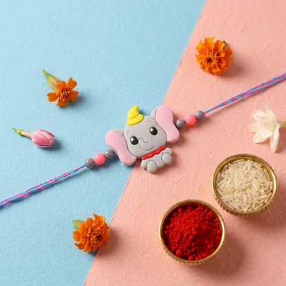 Cute Cartoon Elephant Kids Rakhi for Little Brother