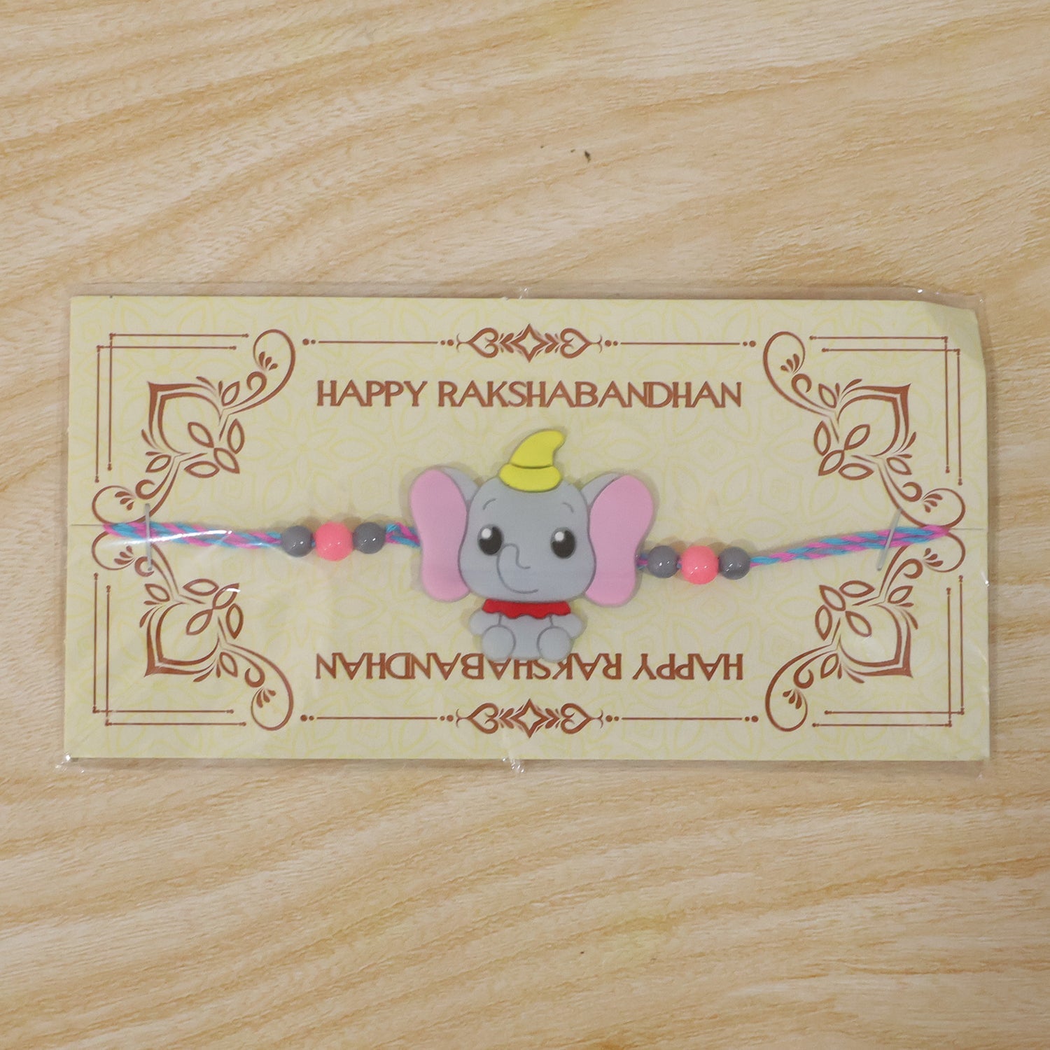 Cute Cartoon Elephant Kids Rakhi for Little Brother
