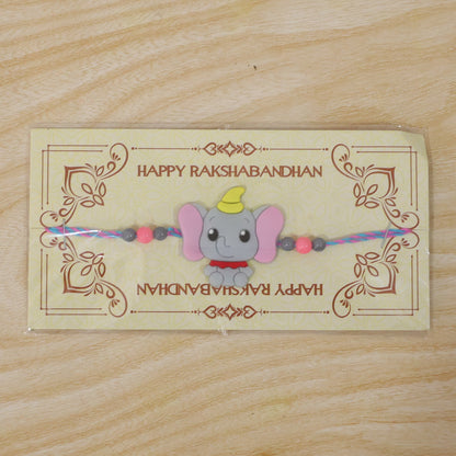 Cute Cartoon Elephant Kids Rakhi for Little Brother
