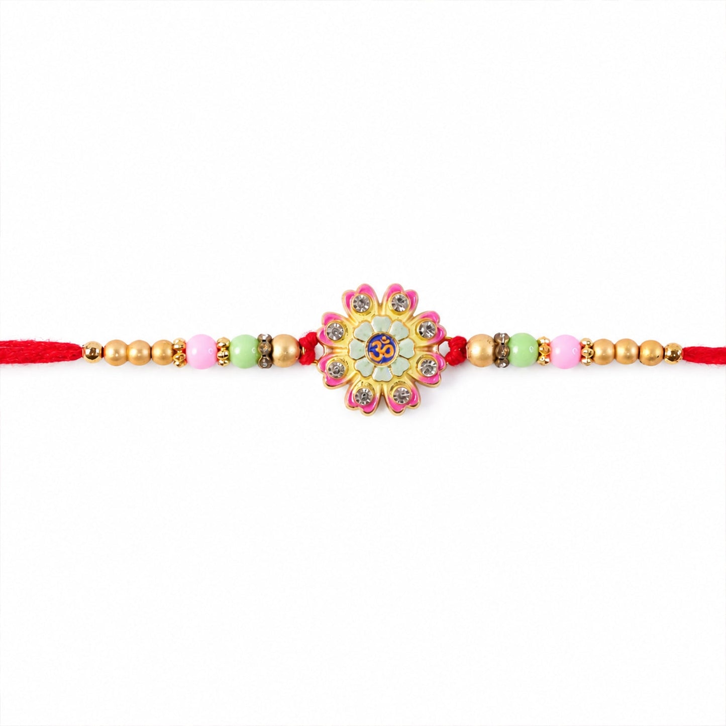 Multicolor Floral Om Meenakari Rakhi with Tassel for Brother