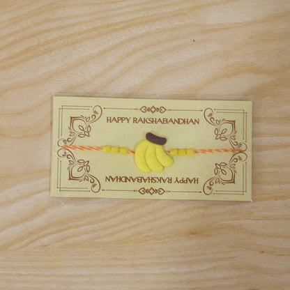 Fun Yellow Banana Fruit Kids Rakhi for Little Brother