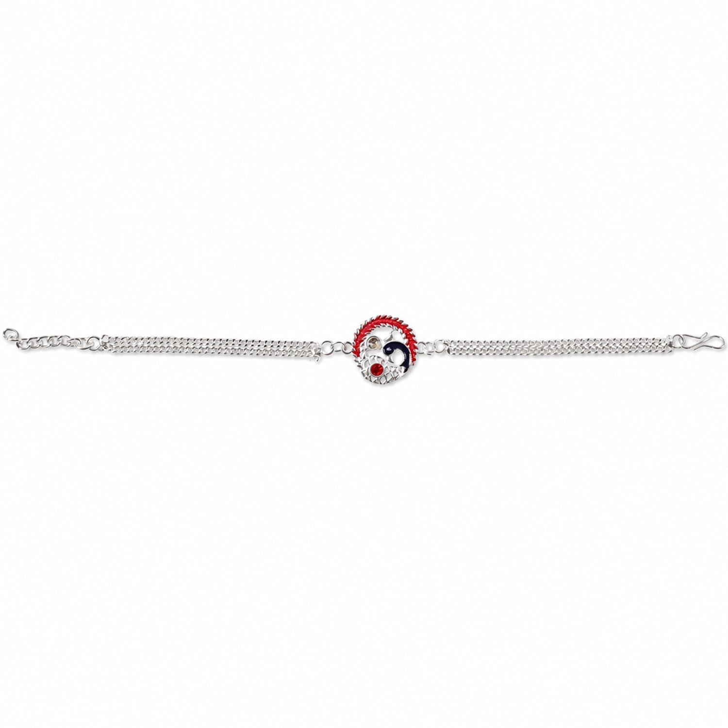 Silver Designer Peacock Rakhi