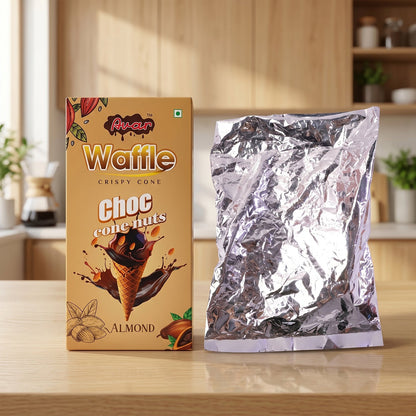Avar Waffle Crispy Cone – Choc Cone Nuts Almond (150 Gm)