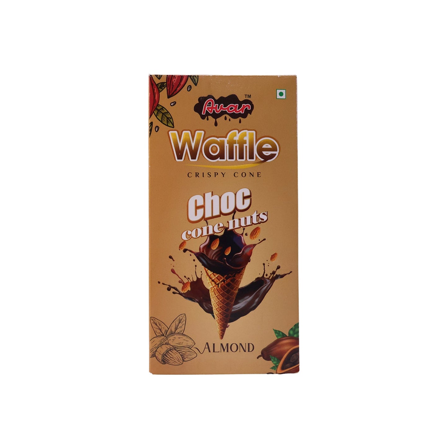 Avar Waffle Crispy Cone – Choc Cone Nuts Almond (150 Gm)