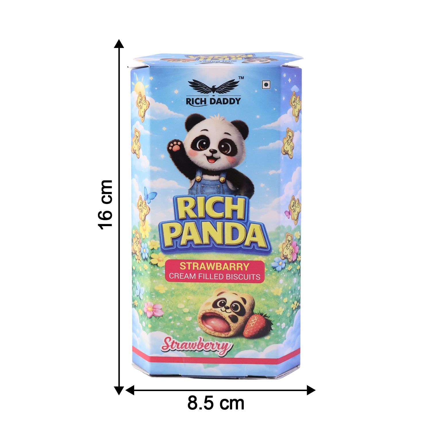 Rich Daddy Rich Panda Strawberry Cream Filled Biscuits (60 Gm)