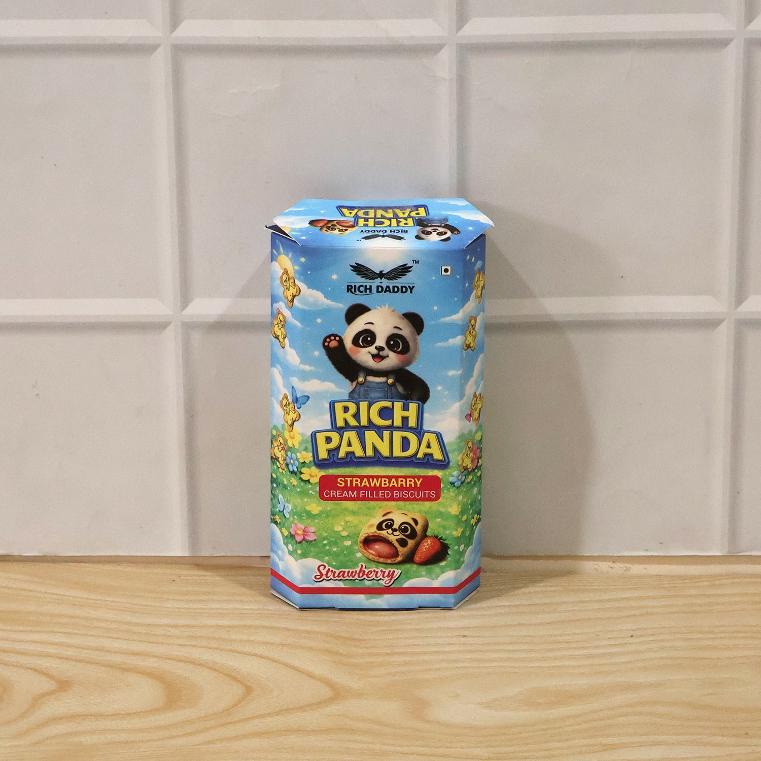 Rich Daddy Rich Panda Strawberry Cream Filled Biscuits (60 Gm)