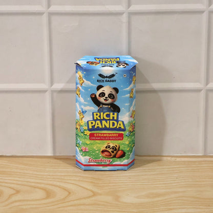 Rich Daddy Rich Panda Strawberry Cream Filled Biscuits (60 Gm)