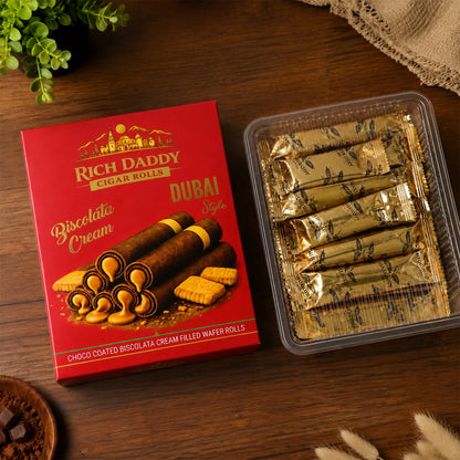 Rich Daddy Cigar Rolls – Biscolata Cream Filled Wafer Rolls (145 Gm)