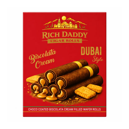 Rich Daddy Cigar Rolls – Biscolata Cream Filled Wafer Rolls (145 Gm)