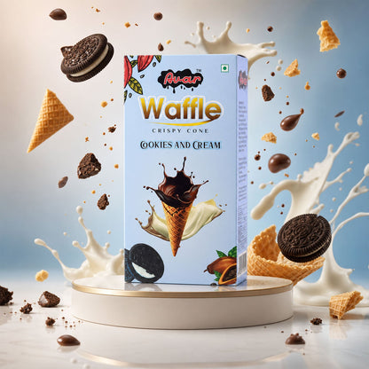 Avar Waffle Crispy Cone – Cookies and Cream Flavour (150 Gm)
