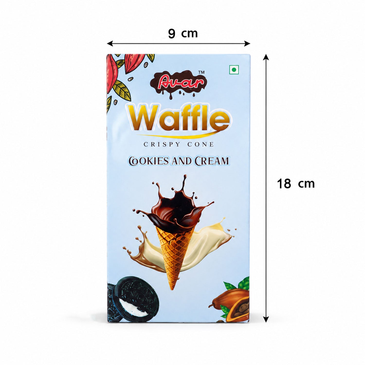 Avar Waffle Crispy Cone – Cookies and Cream Flavour (150 Gm)