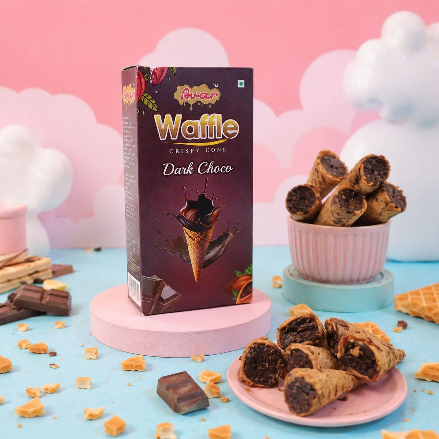 Avar Waffle Crispy Cone – Dark Choco Flavour (150 Gm)