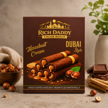 Rich Daddy Cigar Rolls – Hazelnut Cream Filled Wafer Rolls (145 Gm)