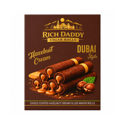 Rich Daddy Cigar Rolls – Hazelnut Cream Filled Wafer Rolls (145 Gm)