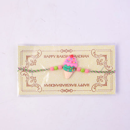 Ice Cream Cone Cartoon Kids Cherry Sprinkle Rakhi for Brother