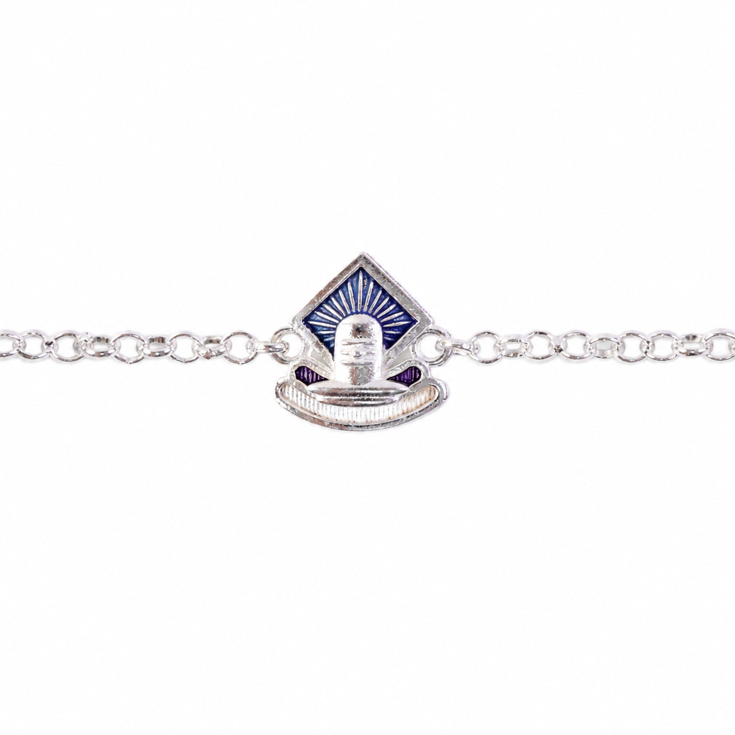 Shiv Lingam Enamel Chain Bracelet Rakhi for Brother