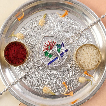 Lord Ganesha Enamel Charm Chain Bracelet Rakhi
