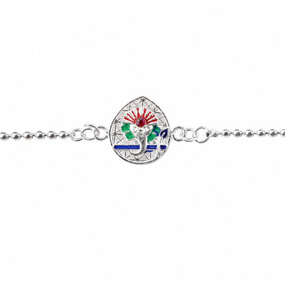 Lord Ganesha Enamel Charm Chain Bracelet Rakhi