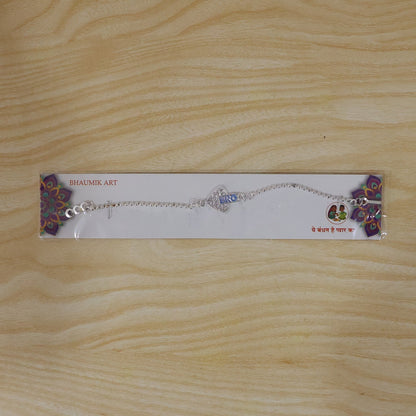 Bro Text Triangle Stone Studded Chain Bracelet Rakhi
