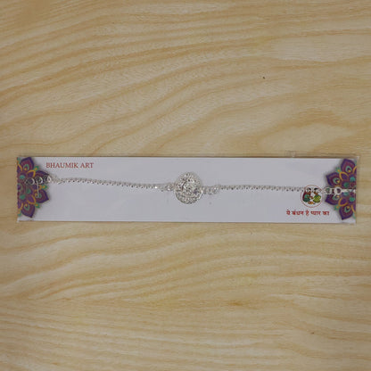Peacock Teardrop Enamel Charm Chain Bracelet Rakhi
