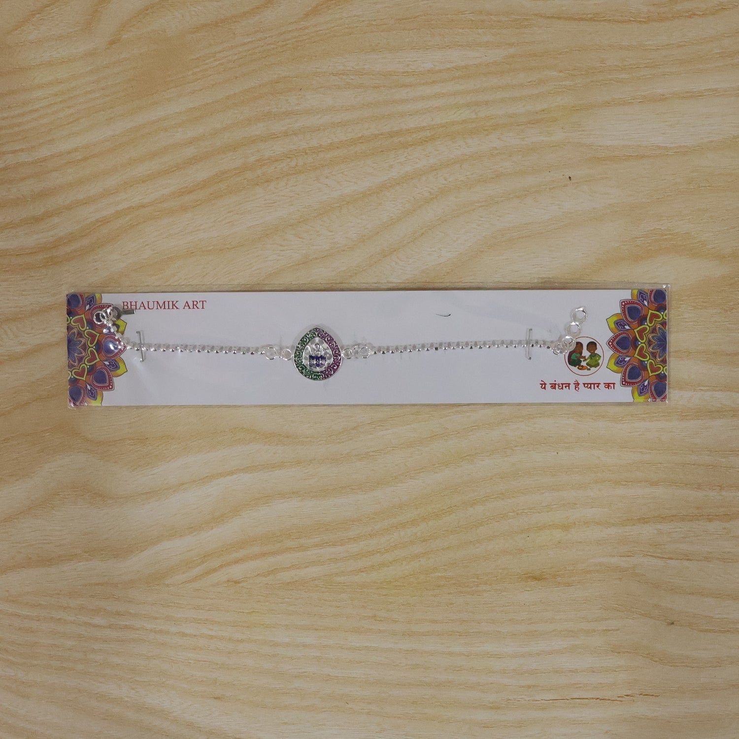 Om Damaru Charm Enamel Charm Chain Bracelet Rakhi