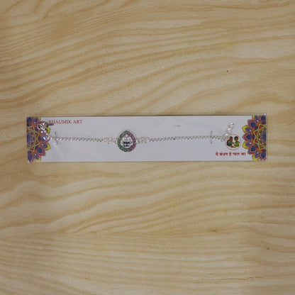 Om Damaru Charm Enamel Charm Chain Bracelet Rakhi