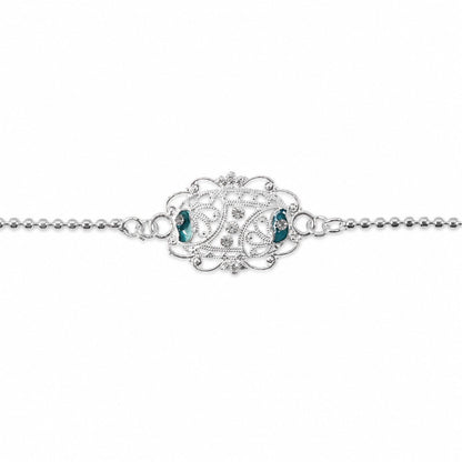 Stylish Oval Enamel Stone Charm Chain Bracelet Rakhi for Brother