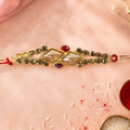 Kundan Stone Rakhi for Brother – Diamond Crystal Studded Thread