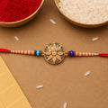 Premium Meenakari Rakhi for Brother Antique Stone Charm Crystal Bead Design