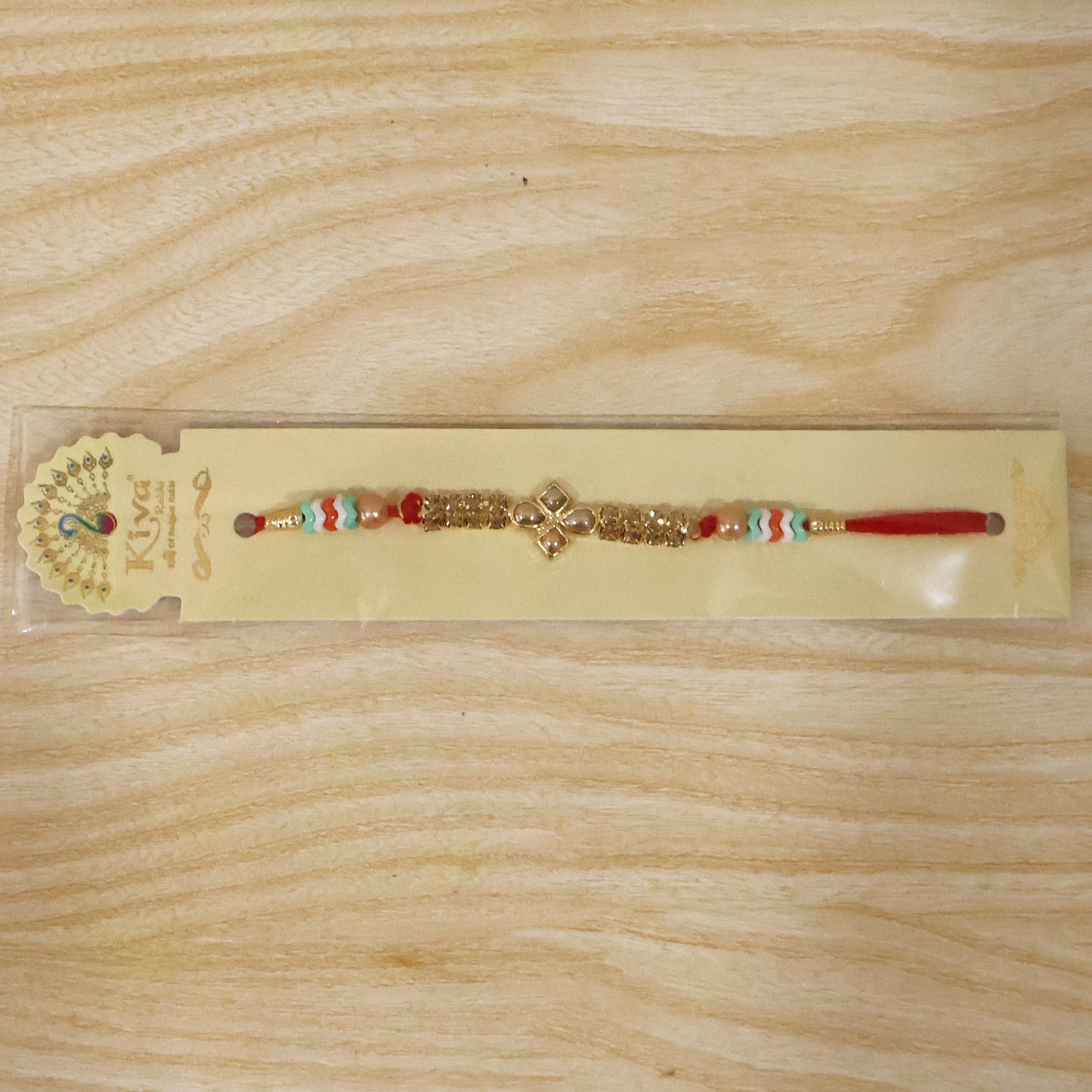 Floral Kundan Crystal Bead Pearl Decorative Fancy Thread Rakhi for Brother