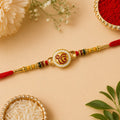 Ik Onkar Rakhi for Brother – Kundan Pearl Bead Thread Design