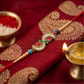 Kundan Meenakari Rakhi for Brother with Pearl Beads