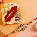 Kundan Stone Studded Rakhi for Brother – Designer with Beads
