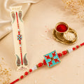Square Design Charm Kids Rakhi – Decorative Beads for Brother