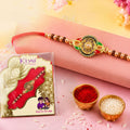 Rakhi for Brother – Round Floral Designer with Kundan Stones