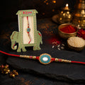 Premium Kundan Rakhi for Brother – Designer Pearl Bead Work