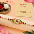 Diamond Shape Designer Rakhi for Brother with Beaded Thread