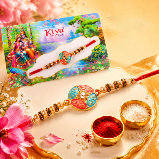 Premium Charm Designer Rakhi for Brother with Beads