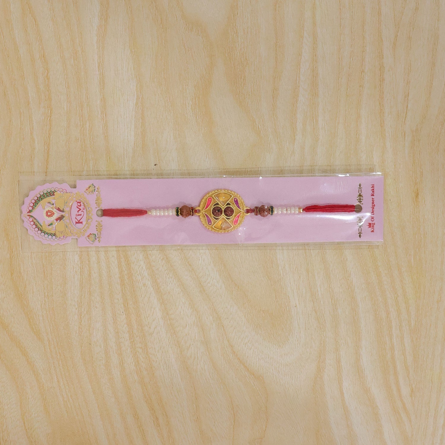Collection of circular Kundan designer Rakhis for Raksha Bandhan celebration.
