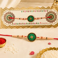 Kundan Rakhi for Brother – Round Center Traditional Beads