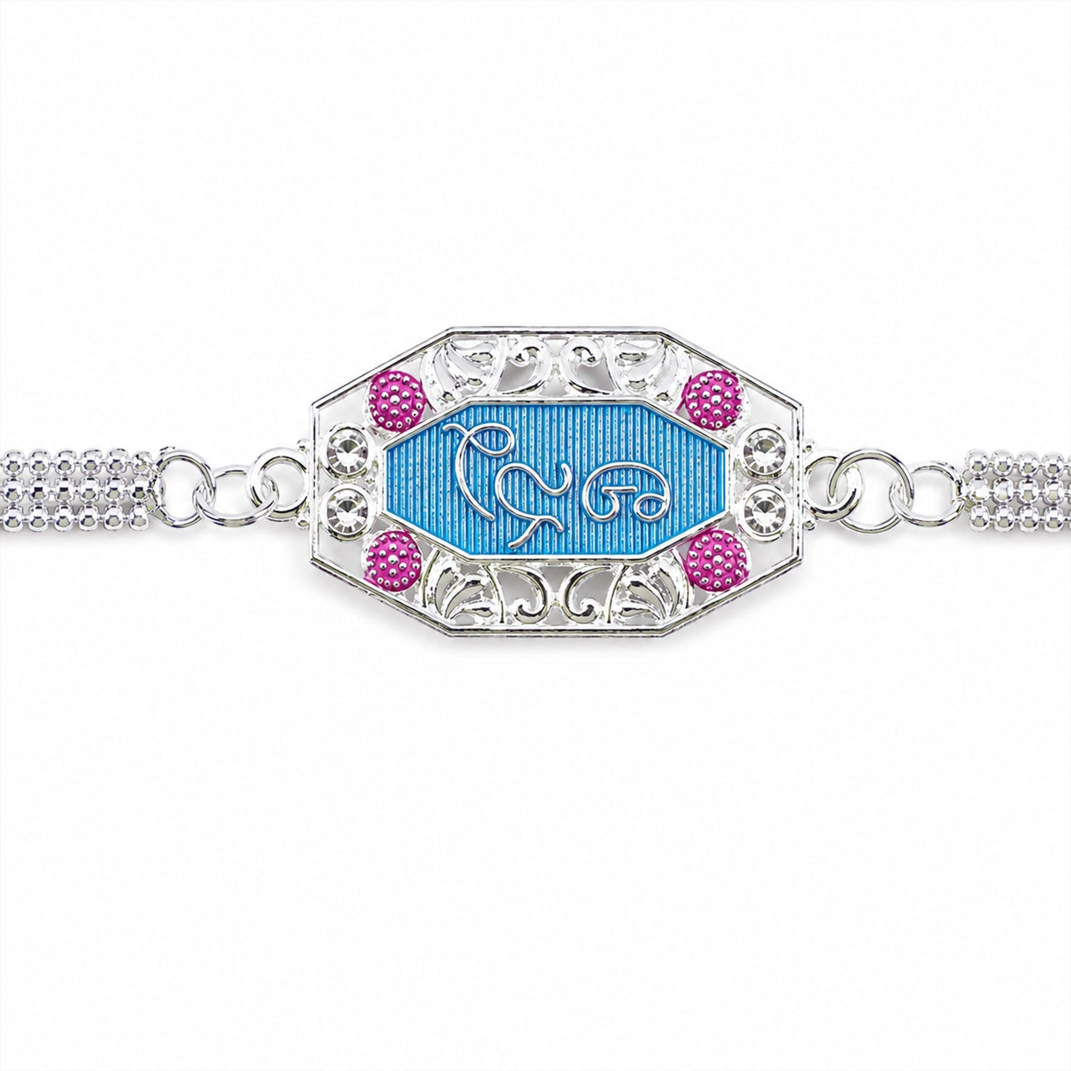 Blessings Text Stone Studded Chain Rakhi for Brother