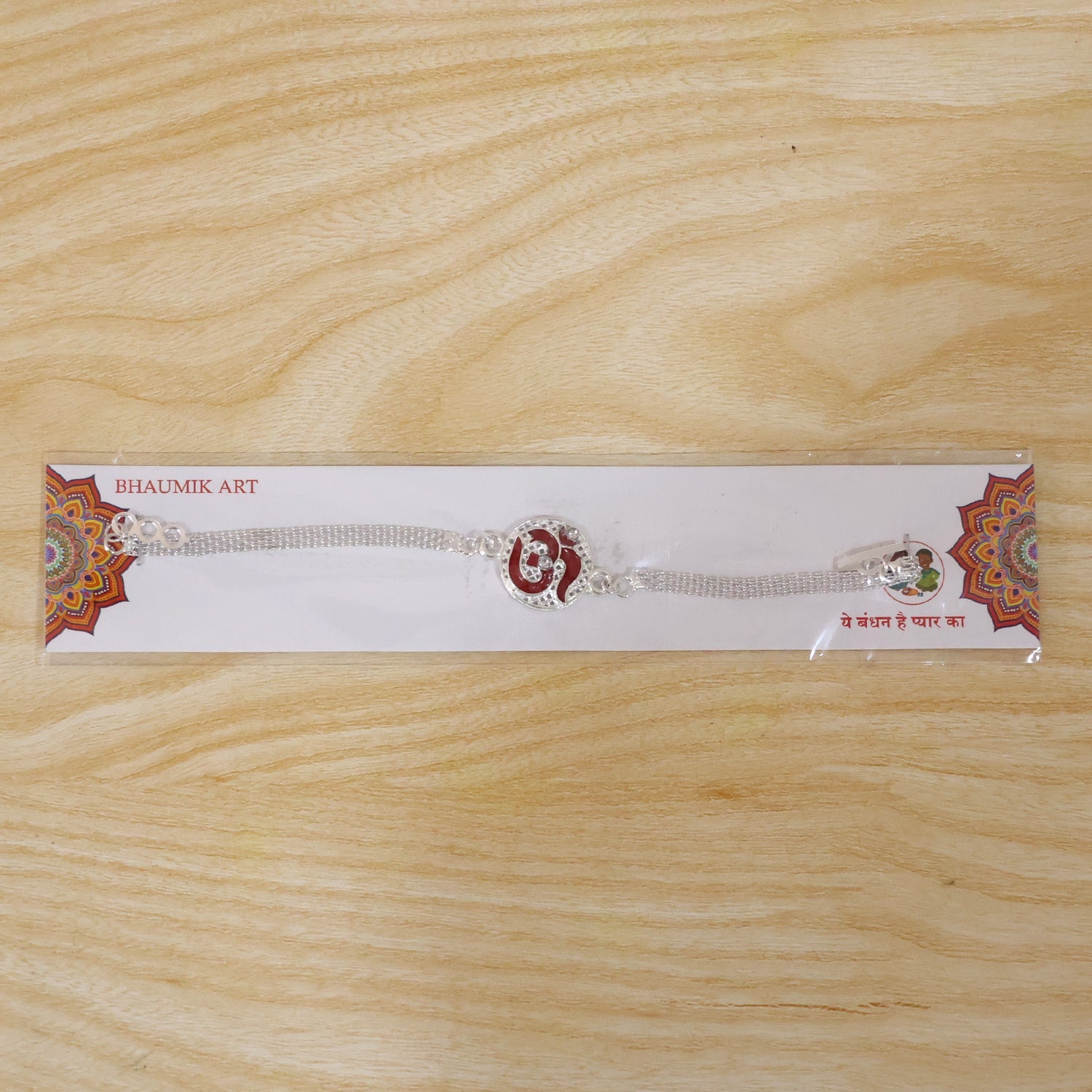 Om Symbol Stone Studded Designer Chain Rakhi for Brother