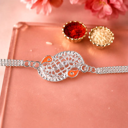 Infinity Motif Stone Studded Chain Rakhi for Brother