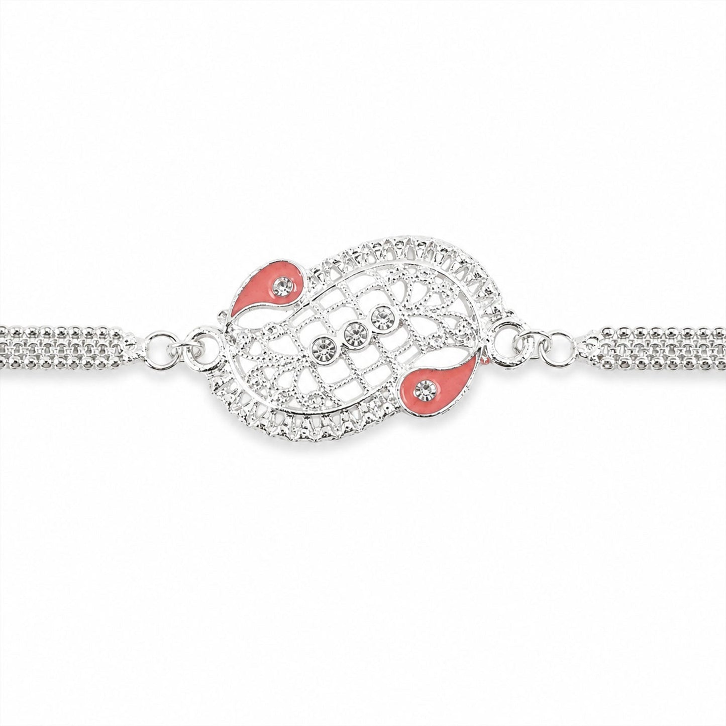 Infinity Motif Stone Studded Chain Rakhi for Brother