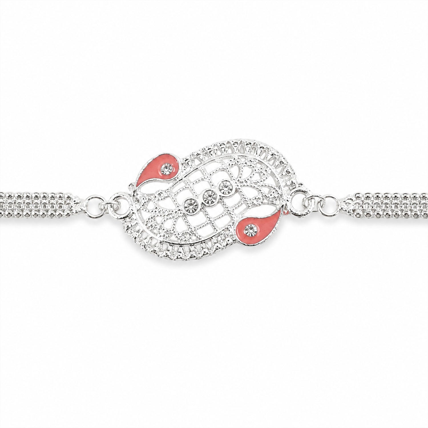 Infinity Motif Stone Studded Chain Rakhi for Brother