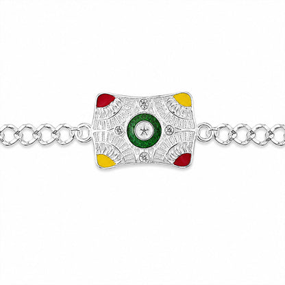 Square Design Stone Designer Chain Rakhi for Brother