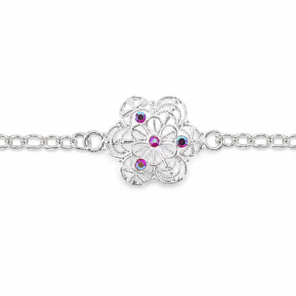 Floral Stone Studded Designer Chain Rakhi for Brother