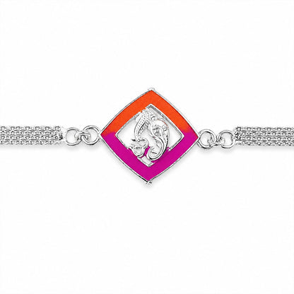 Ganesha charm Diamond Shape Chain Rakhi for Brother