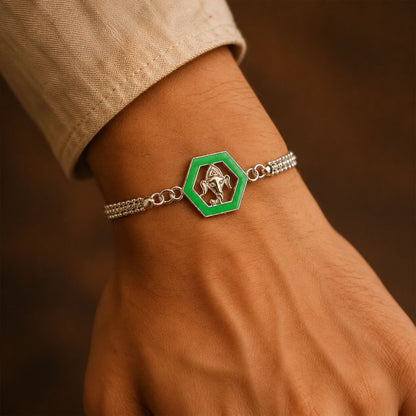 Ganesha design Hexagon Chain Style Rakhi for Brother